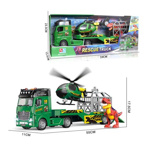 Трейлер з гвинтокрилом та динозавром, 8231-1