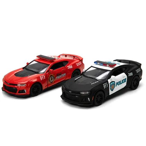 Металева інерційна легкова модель Chevrolet Camaro ZL1 Police/Firefighter 5", відкриваються двері