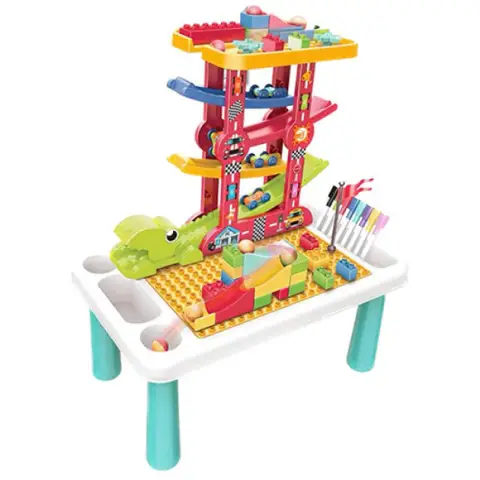 Гра Веселий трамплін 4в1, ігровий столик, машинки в наборі, фломастери, 49x60x30.5 см, 50x13.5x31 см