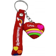 Брелок силікон. з хлястиком "Серце-Love" 4,5см, 4в. ціна за 12 шт. (50*12)