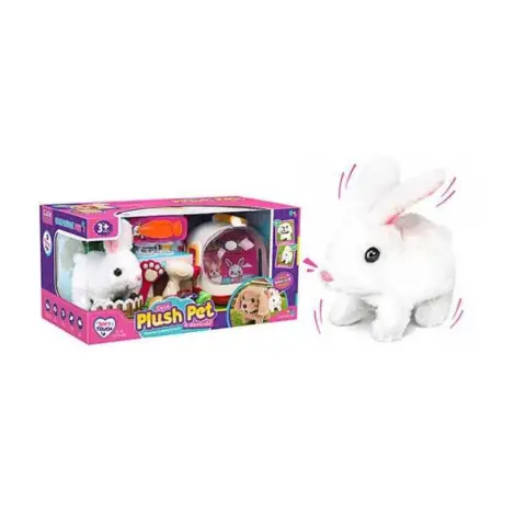 Улюбленець Кролик, з музикою та рухами, на батарейках, переноска 070-1A