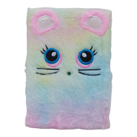 Блокнот з хутряною обкладинкою, тваринка, у лінійку (В асортименті)