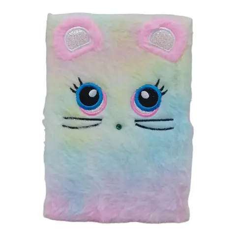 Блокнот з хутряною обкладинкою, тваринка, у лінійку (В асортименті)