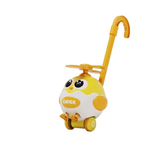 Каталка на палці, 60 см, вертоліт-курча 18 см, звук, рухливі деталі (В асортименті)