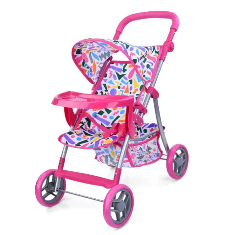 Коляска для ляльки, метал, прогулянкова, колеса 4 шт. (13 см), 60.5x33x57 см