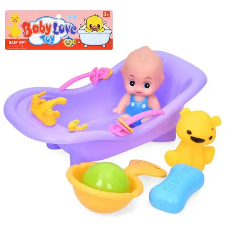 Пупс пискавка, 10 см, з аксесуарами, ванна 26 см (В асортименті)