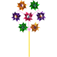 Вітрячок квітка, діаметр 28 см, паличка 28 см, фольга