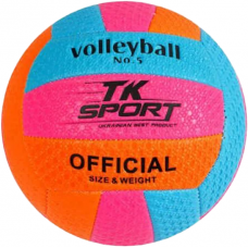 М'яч волейбольний №5 "TK Sport", 3 кольори, м'який PVC, 280 грамів, гумовий балон, МІКС ВИДІВ /60/