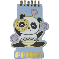 Блокнот на спіралі фігурний Панда, 60 аркушів, 9x13 см (В асортименті)