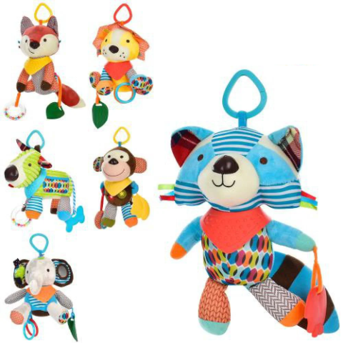 Підвіска на коляску, 31 см, тварина, шуршить, брязкальце, плюш, 11x18x9 см (В асортименті)