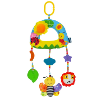 Підвіска на коляску, 43 см, тваринки, брязкальце, пискавка, плюш, 25x15x6 см