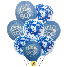 Н-р.пов.куль"Its BOY,GIRL" 8шт:4шт*30см+4шт.з блискіт.*30см,2кол.-рожев.,блакит.(в уп.-1кол.)(50*10)