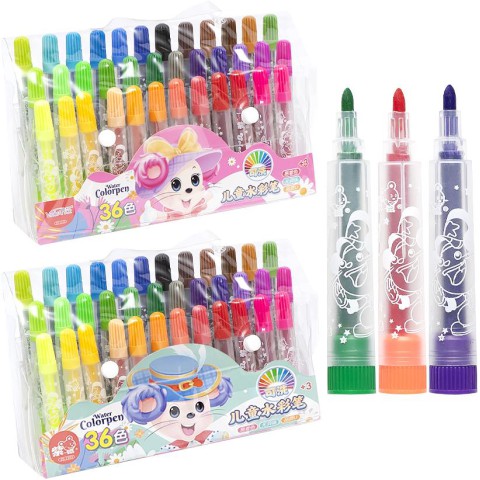 Фломастери Water Color Pen, 36 кольорів, 1103-36, у сумочці (В асортименті)