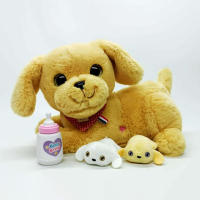 Іграшка інтерактивна мама-собака з цуценятами, 933-140E, 25 см, м’яка, вагітна собака (В асортименті)