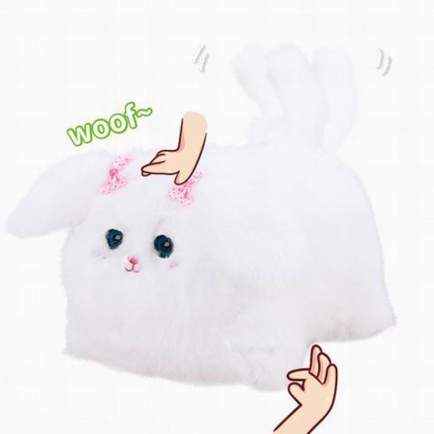 Іграшка м’яка інтерактивна-повторюшка Собачка біла, 933-105E