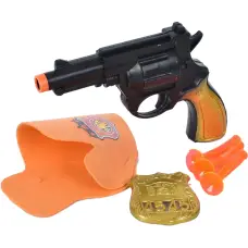 Револьвер, 17 см, в кобуре, 3 присоски, 22x15x4 см, 07-14-15 (в ассортименте)