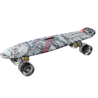 Скейт пенні борд, 56x14 см, алюмінієва підвіска, PU колеса, зі світлом, антиковзання, MS0749-7 (В асортименті)