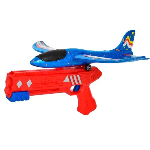 Пістолет із запускачем, літак 33x34 см, підсвічування, механічний принцип роботи