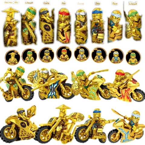 Конструктор Герої + ігрова фігурка на мотоциклі, YZ7066, від 25+ деталей, (В асортименті)