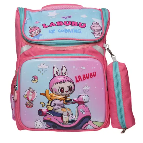 Рюкзак Labubu, 26x15x38 см, пенал, 2 відділення, C72895 (В асортименті)