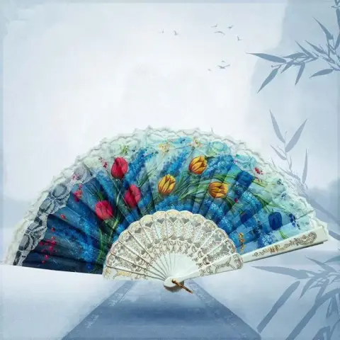 Віяло квіти 22.5 см YG0189 (В асортименті)