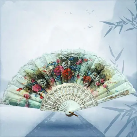 Віяло квіти 22.5 см YG0189 (В асортименті)