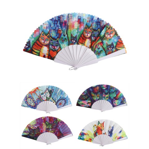 Віяло коти 22.5 см YG0242 (В асортименті)