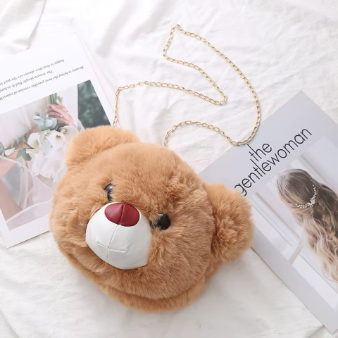 Рюкзак-сумка пухнаста Медвежонок, 19x25 см, 3387DSCN (В асортименті)