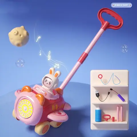 Каталка мильних бульбашок, акумулятор 3.7 V, світло, 8526РОЖ