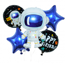 Повiтрянi кульки космос, Happy Birthday, набір 5шт (MK5650) Мікс