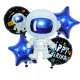 Воздушные шары Космос, Happy Birthday, набор 5 шт., MK5650 (в ассортименте)