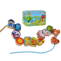 Дерев’яна шнурівка в металевому пеналі, 14x9.5x4 см, MD1862 (В асортименті)