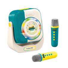 Колонка-караоке 12-13-7см, 5W, акум, USBзарядне, світло, Bluetooth, TFкарта, мікрофон 2шт, (HY840-41-71-72-E) МІкс