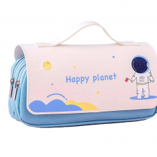 Пенал "Happy planet" 20,5*5,5*7см з ручкою (0204P) Мікс
