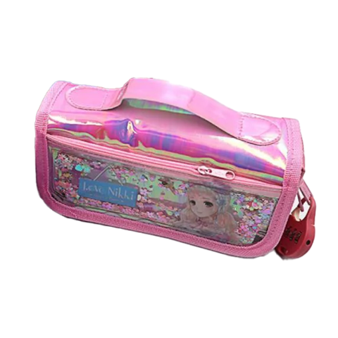 Пенал із блискітками Girl, 2 відділення, 20x9x6.5 см, 1842DB (В асортименті)
