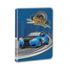 Тека А4 на блискавці, пластикова, з глітером KIDIS , серія STREET RACING (спортивні машини) (7472) Мікс
