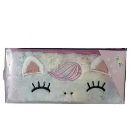 Пенал-косметичка хутряний Мордочка Єдинорога, Н-384 (В асортименті)