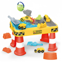 Пісочниця розмір столу, 56x37x49 см, будівельна техніка, гірка, формочки для піску, лійка, лопатки, HG1247