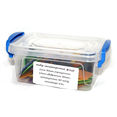 Набір геометричних фігур, 100 шт., у контейнері