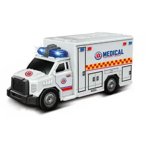 Машина інерційна Швидка допомога, JS165, звук, підсвітка, гумові колеса