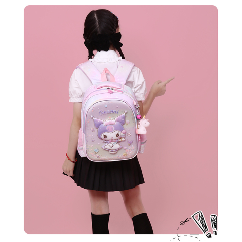 Рюкзак Kuromi, твердий корпус, 2 відділення, 2 бокові кишені, 1 внутрішня, C71647 (В асортименті)