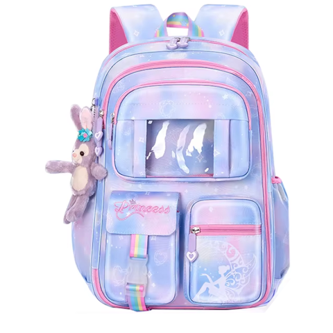 Рюкзак із брелком, 29x16x44 см, 2 відділення, C65508 (В асортименті)