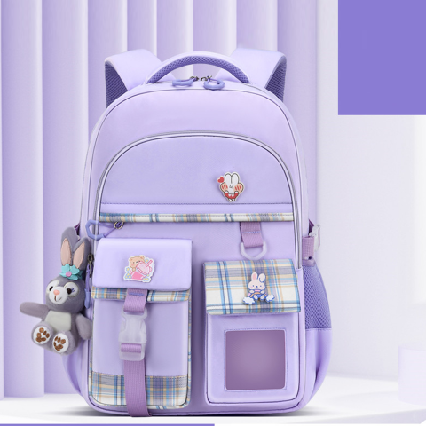 Рюкзак із брелком Зайченя, 30x17x44 см, 1 відділення, 6 кишень, на блискавці, C72832 (В асортименті)