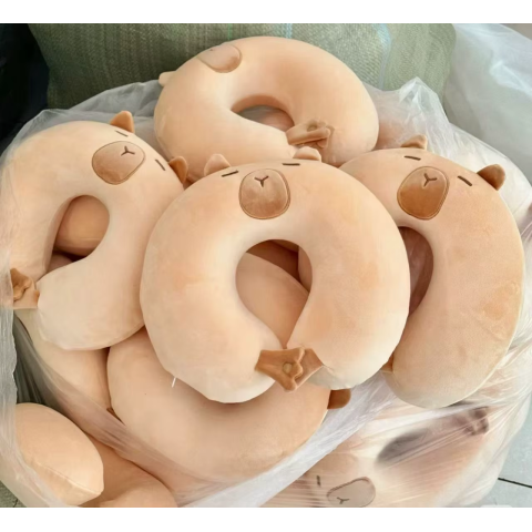 Подушка для подорожі Капібара, M17906, з ефектом пам’яті, на кнопці, знімний чохол