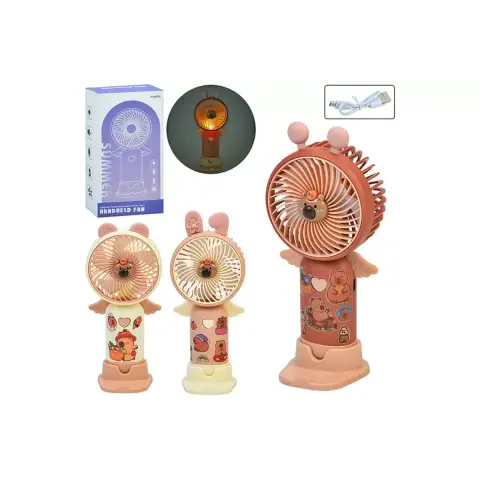 Вентилятор Капібара, 16 см, 2в1, 3 швидкості, USB, MK5714 (В асортименті)