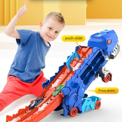 Трек-гараж з транспортом Динозавр, 43 см, 2 машинки, MH-177