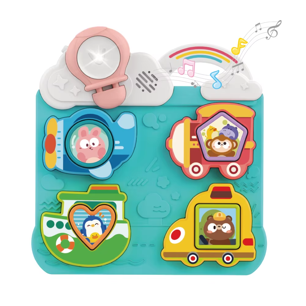 Бізіборд "Цікаві подорожі" "WToys", 2 кольори, ОЗВУЧ. УКР. МОВОЮ, 15 пісень, 8 казок, сортер, підсвічування, звуки, в кор. /24/