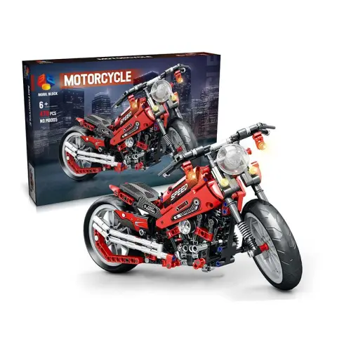 Конструктор Мотоцикл, MB005/MB006, 506 елементів, гумові шини, (В асортименті)
