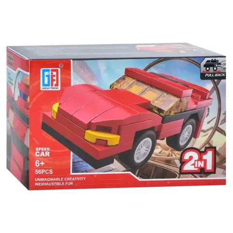 Конструктор 2в1 Транспорт-трансформер, 123-353/357, від 51 деталі, (В асортименті)