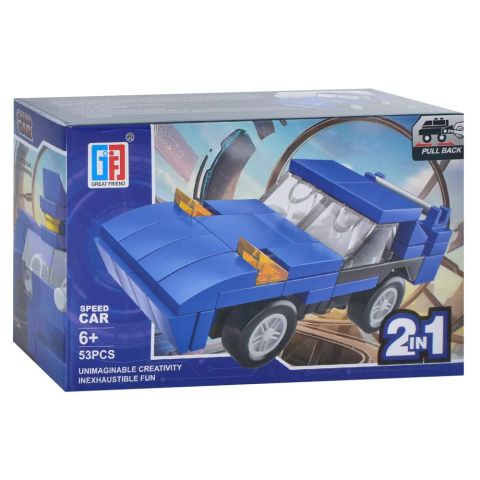 Конструктор 2в1 Транспорт-трансформер, 123-353/357, від 51 деталі, (В асортименті)